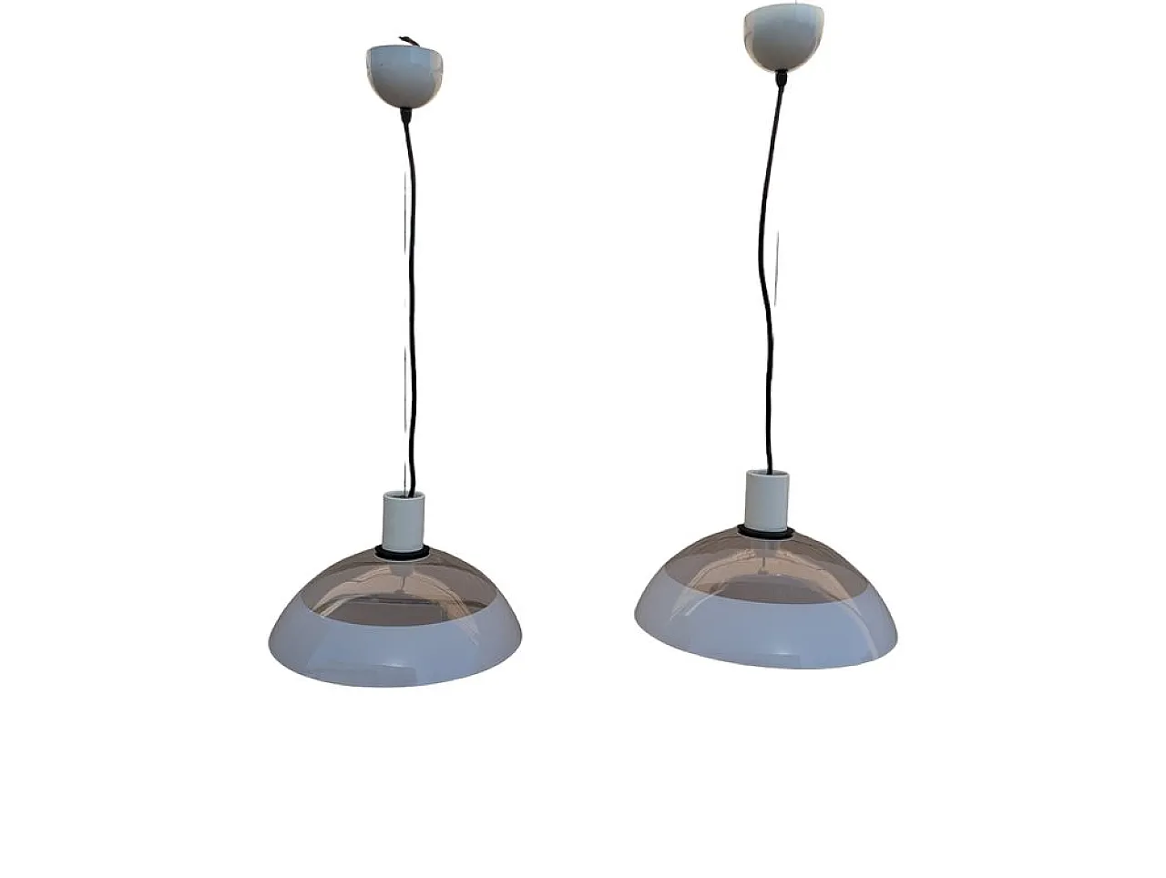 Pair of glass Pendant Lamps, 1990s 1