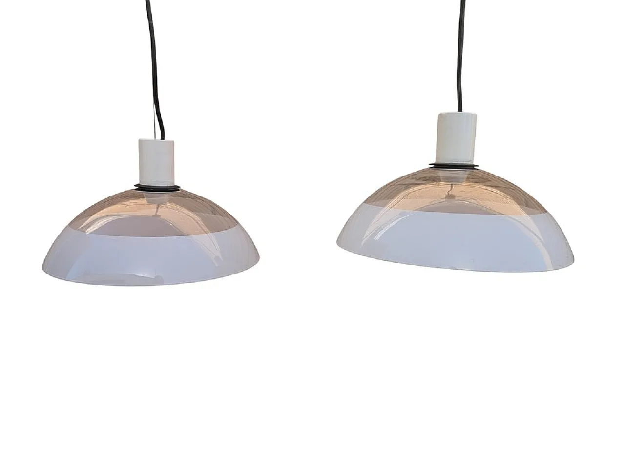 Pair of glass Pendant Lamps, 1990s 2