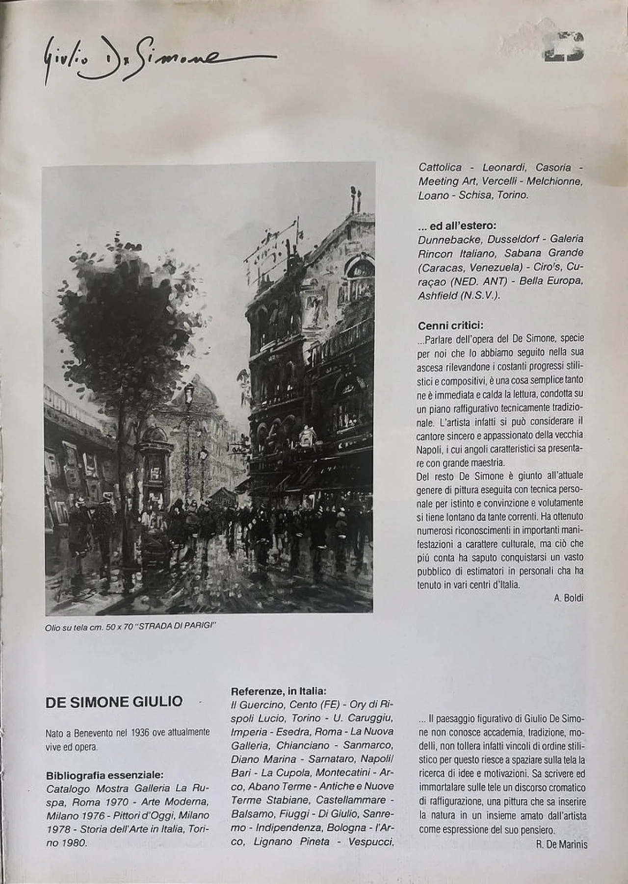 Parigi di Giulio De Simone, dipinto ad olio, anni '80 5