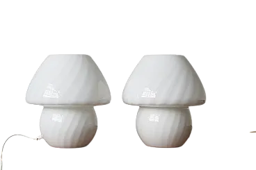 Pair of mushroom table lamps, 1970s