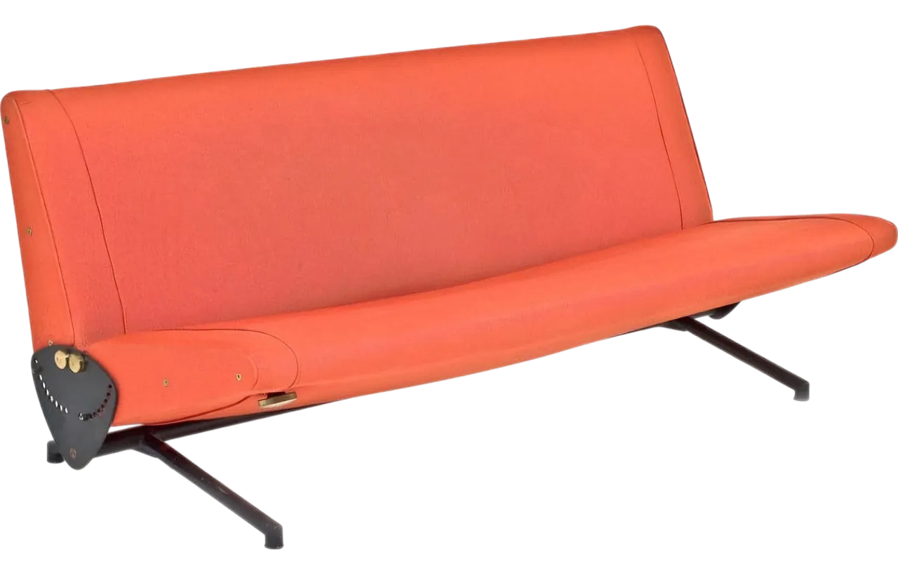 Model D70 red sofabed by Osvaldo Borsani for Tecno Varedo, 1950s 7