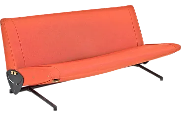 Model D70 red sofabed by Osvaldo Borsani for Tecno Varedo, 1950s