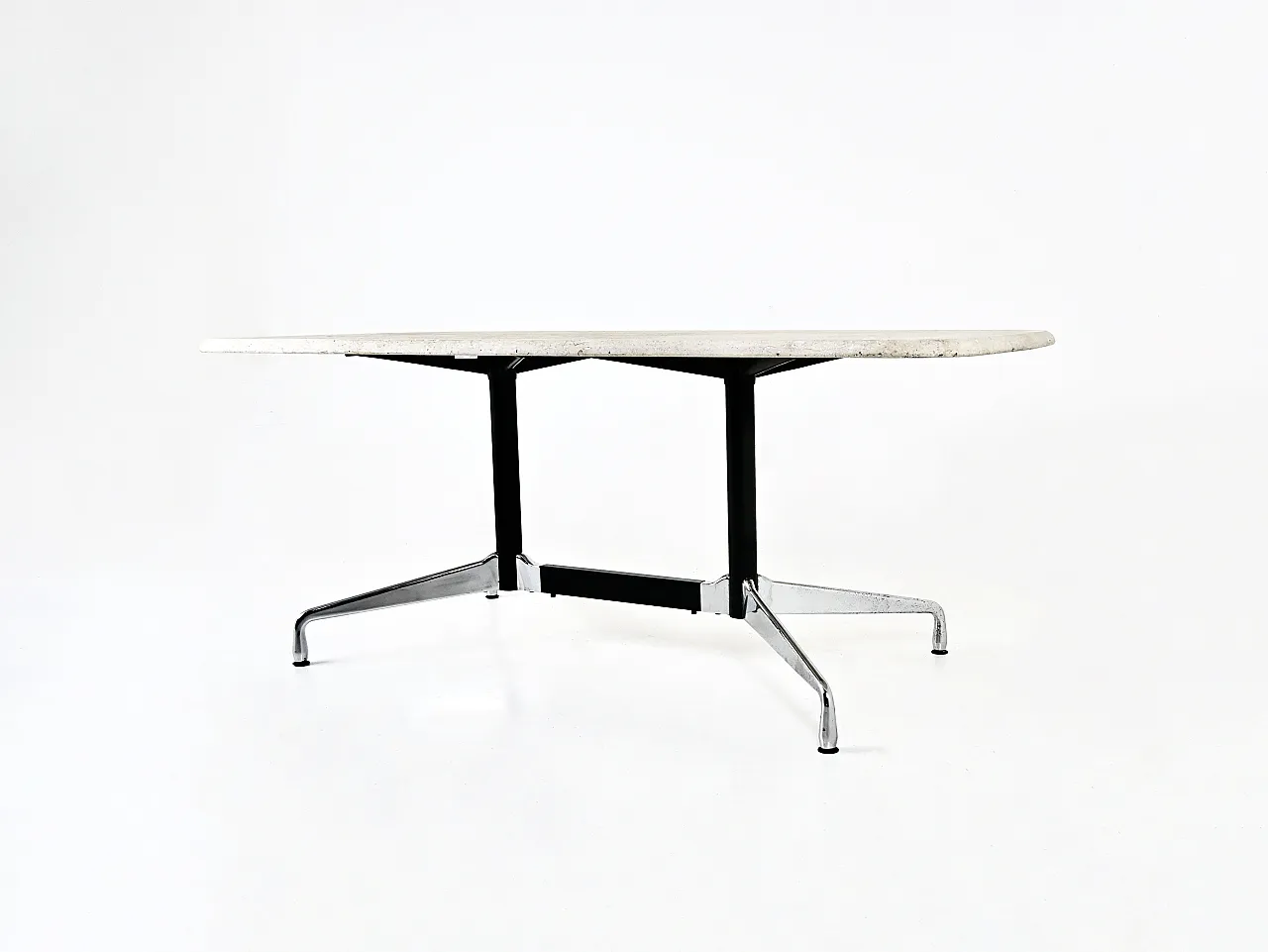 Travertine Dining Table by Charles & Ray Eames for Vitra, 1970s 3