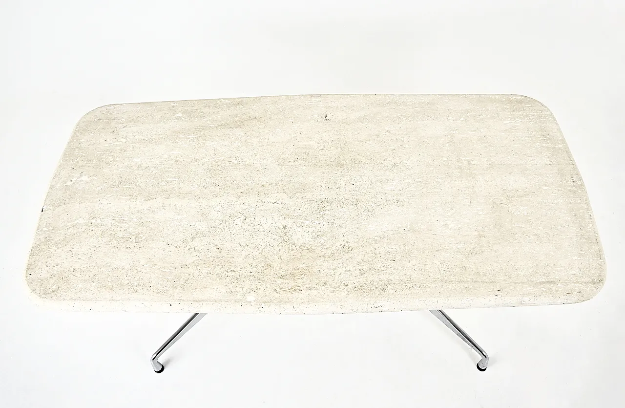 Travertine Dining Table by Charles & Ray Eames for Vitra, 1970s 5