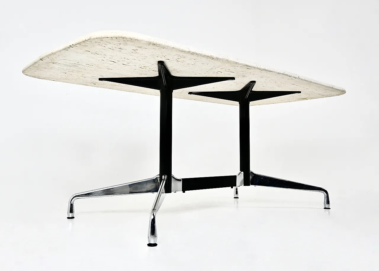 Travertine Dining Table by Charles & Ray Eames for Vitra, 1970s 6