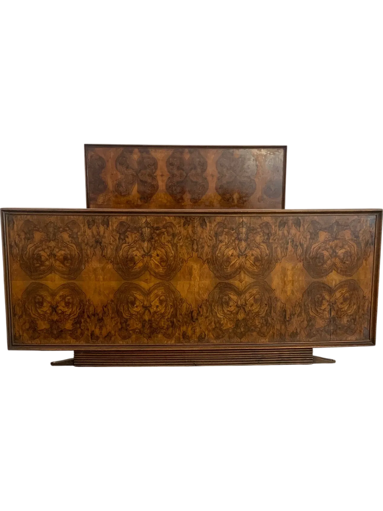 Art Deco Bed in Walnut Root by Premuda Lissone, 1930s 10