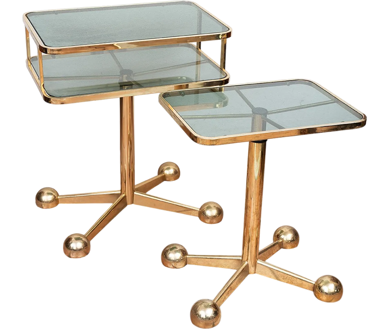 Table in brass and glass of Allegri Furniture Parma 70s. 6