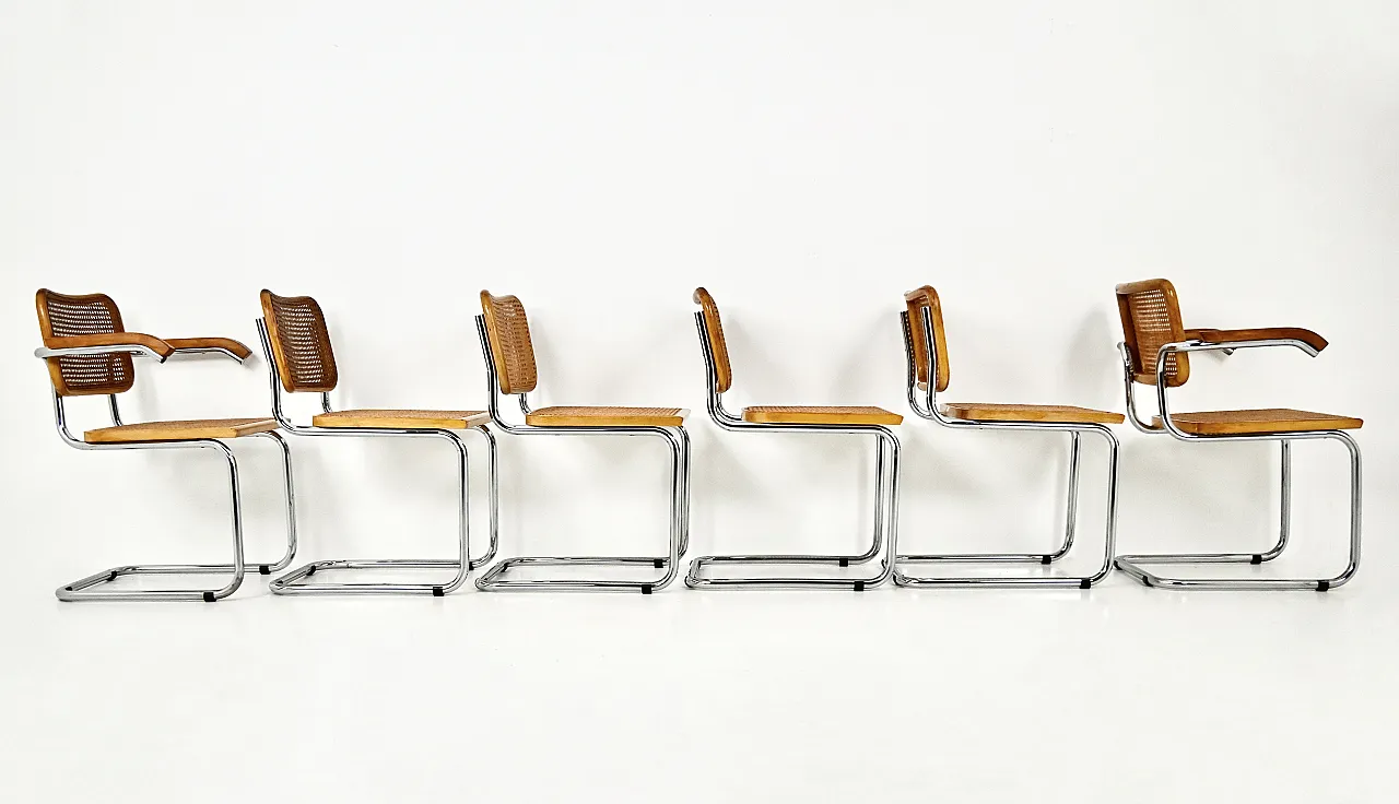 Dining Chairs Style B32 by Marcel Breuer, Set of 6 4