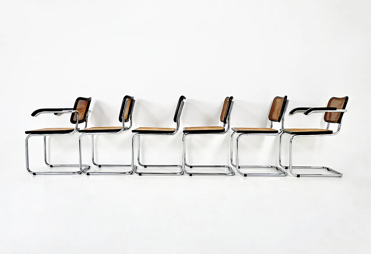 6 dining chairs style B32 by Marcel Breuer, 70s 7