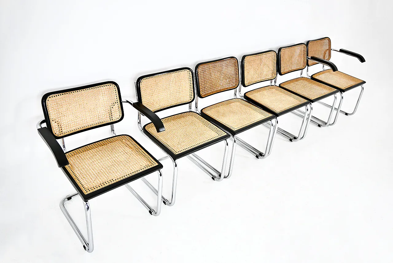 6 dining chairs style B32 by Marcel Breuer, 70s 8