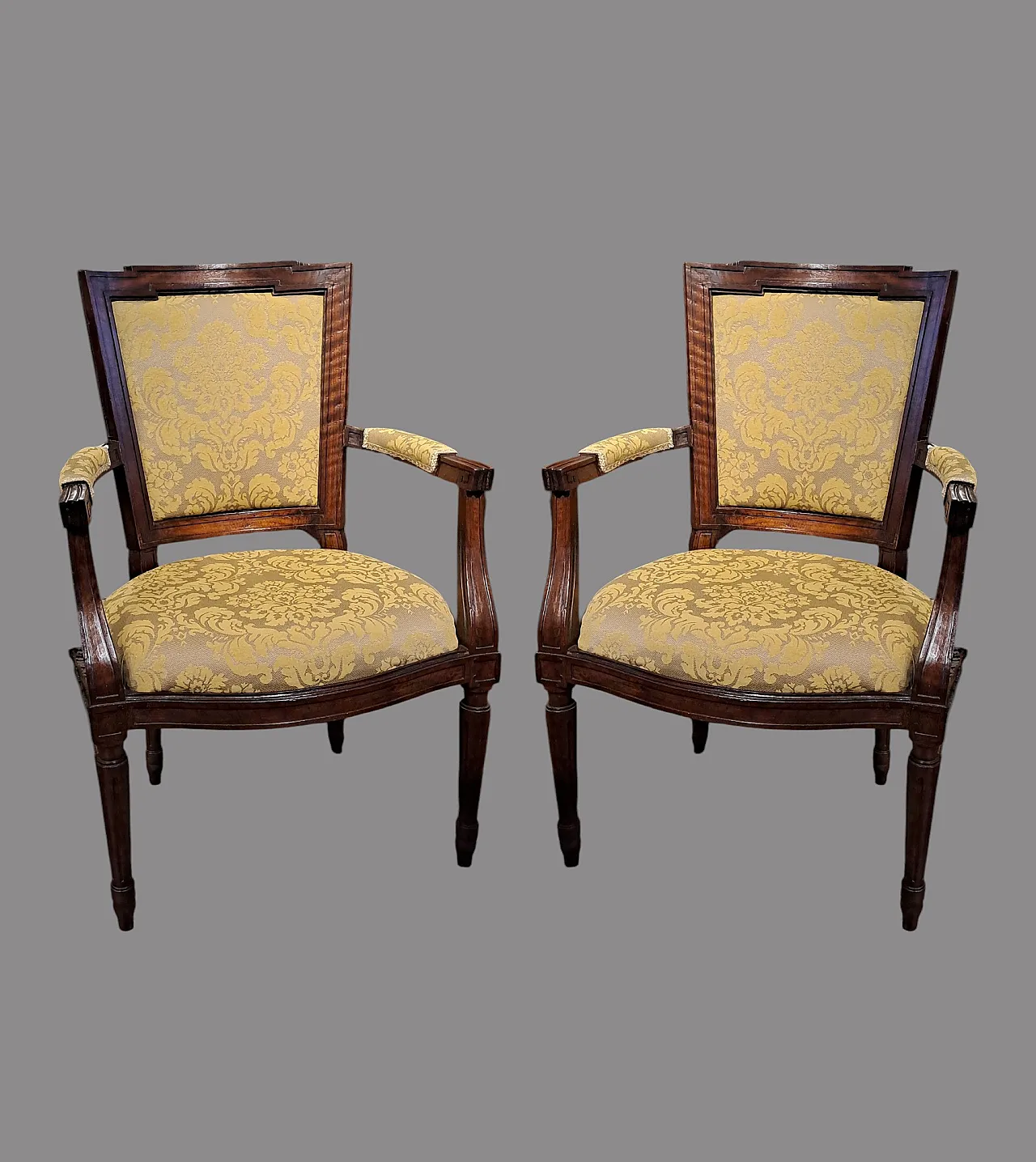 Pair of Louis XVI armchairs made in Piedmont, '800 15