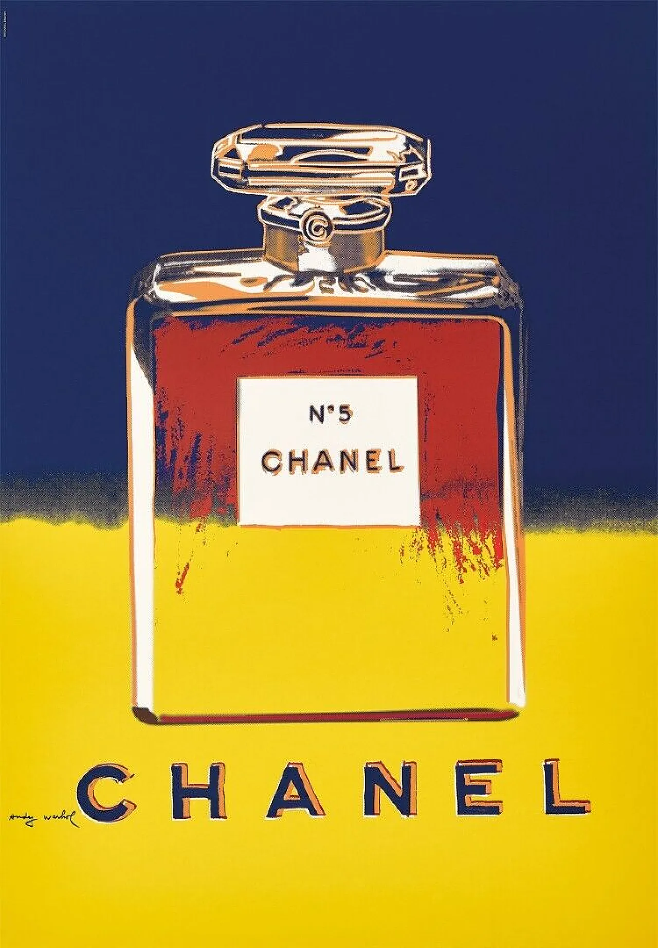 Andy Warhol, 1997 - CHANEL N.5 (Yellow-Purple) - Silkscreen Print - cm 99 x 69 1