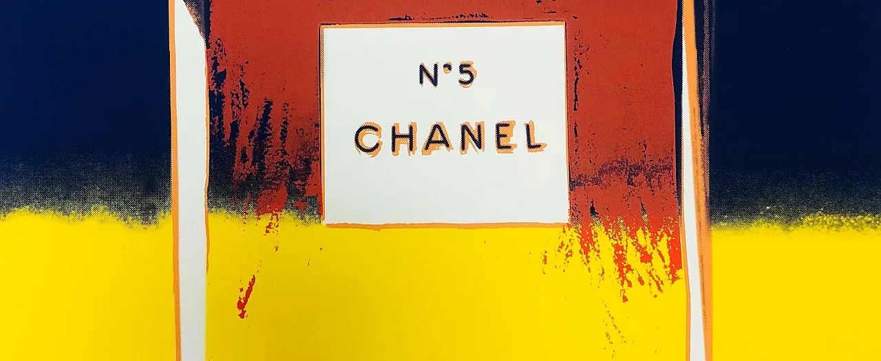 Andy Warhol, 1997 - CHANEL N.5 (Yellow-Purple) - Silkscreen Print - cm 99 x 69 2