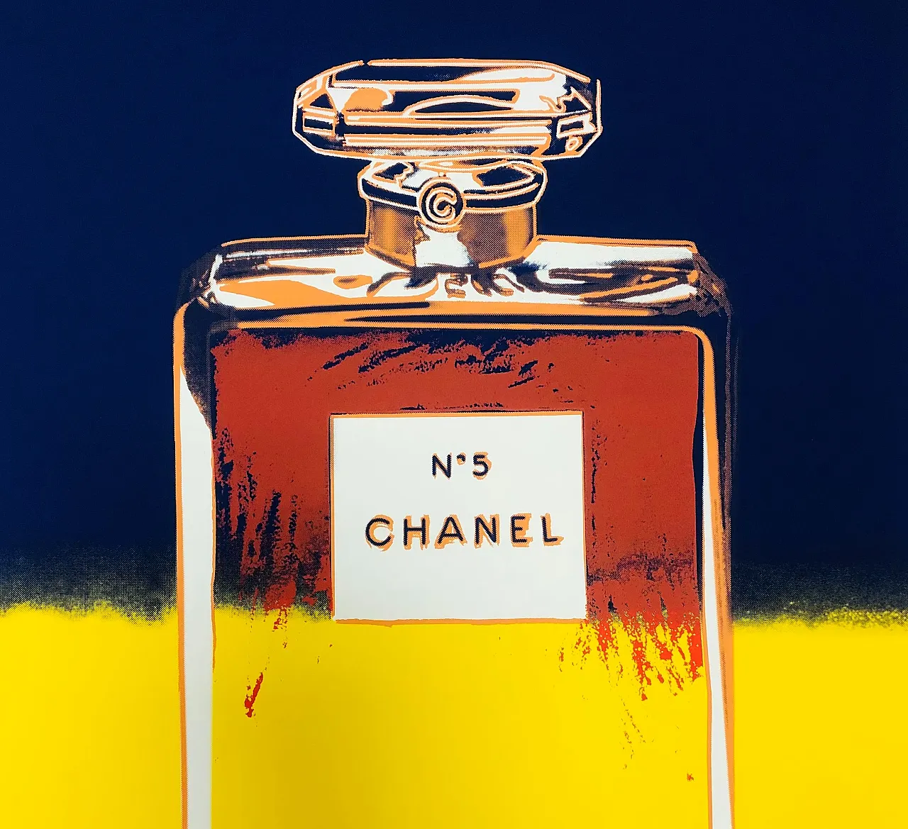 Andy Warhol, 1997 - CHANEL N.5 (Yellow-Purple) - Silkscreen Print - cm 99 x 69 4