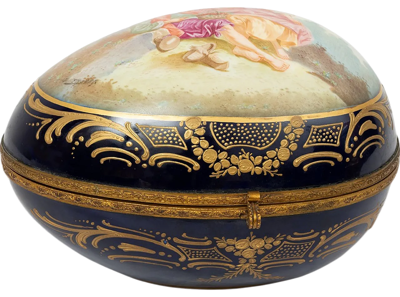 Napoleon III box in Sevres polychrome porcelain by E.Froger, '800 9