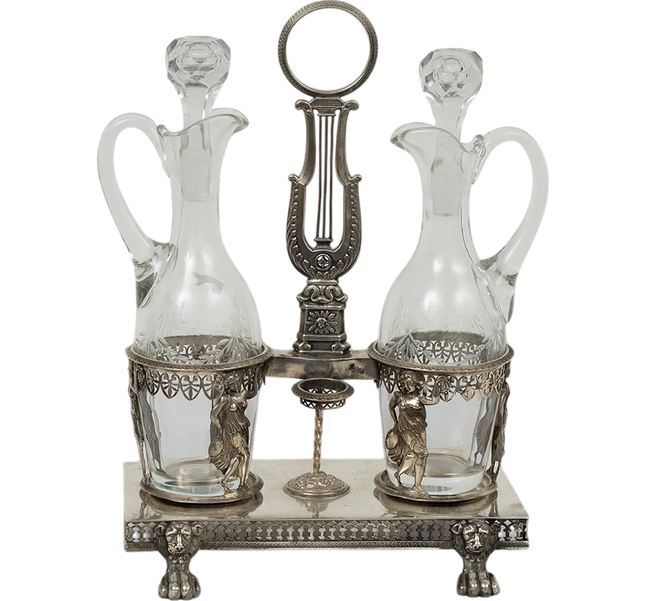 Oil holder in chiseled silver by Argentiere Ambroise Mignerot, 19th c. 8