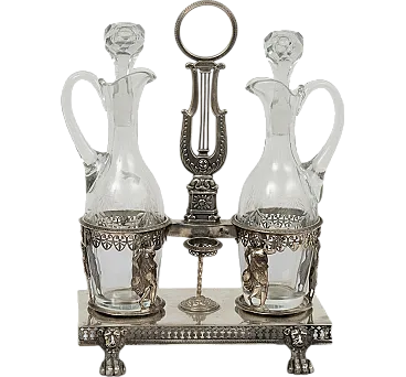 Oil holder in chiseled silver by Argentiere Ambroise Mignerot, 19th c.