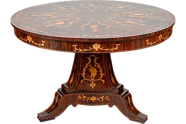 Sicilian table in precious exotic wood with Instar grafts, '800