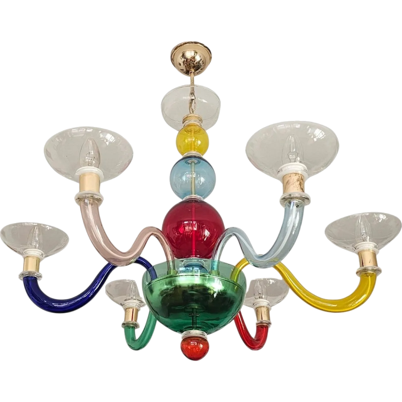 Lampadario vetro di Murano di Gio Ponti per Venini, anni '70 8