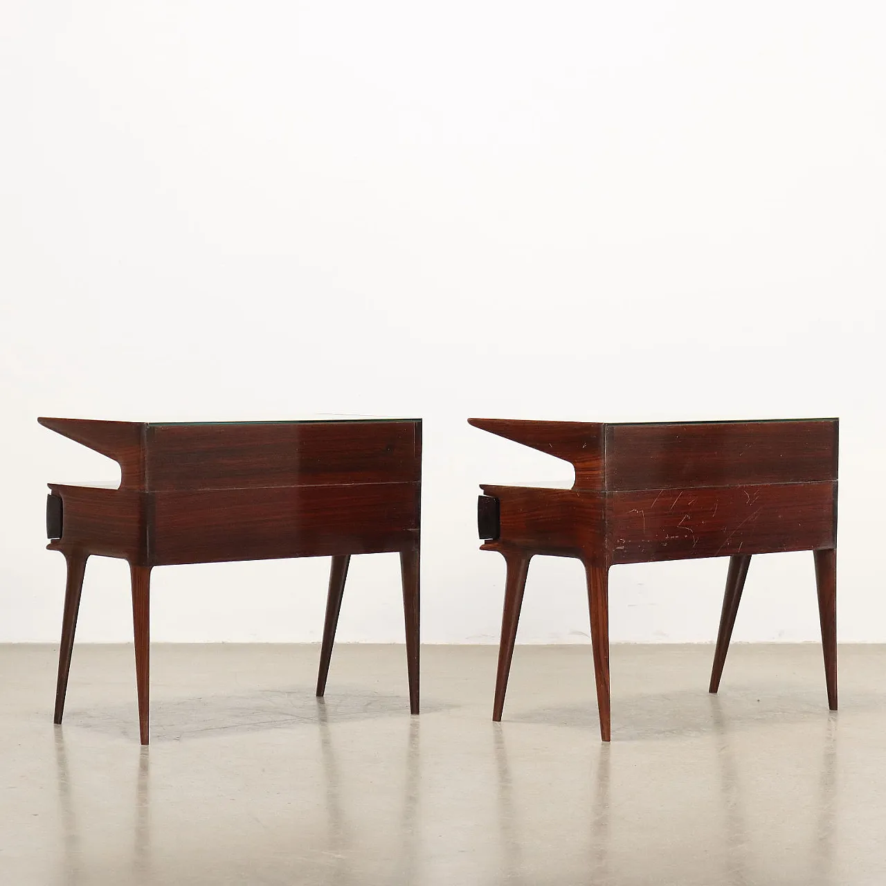 Pair of wooden bedside tables, mid-20th century 9