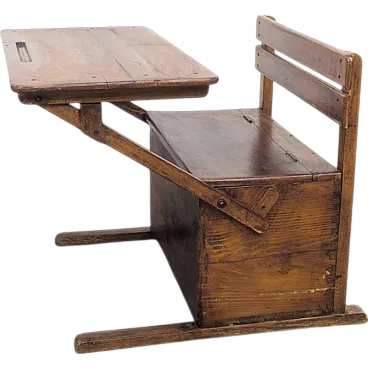 Bauhaus Wooden Kids Folding School Desk, 1920s