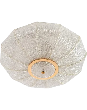 Ceiling Light Royal Model in Iron, Brass and Dew Glass from Barovier and Toso, 1970s