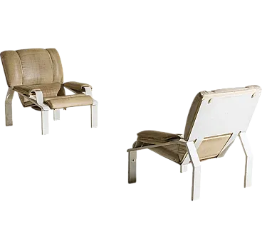 Armchairs Model Lem in Gbianca Leather by Joe Colombo for Bieffeplast, 1960s, Set of 2