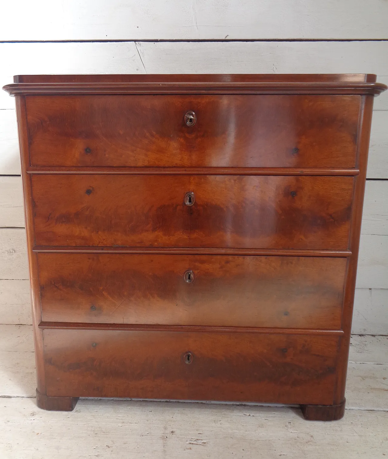 Biedermeier chest of drawers with secretaire in mahogany, 19th century 20