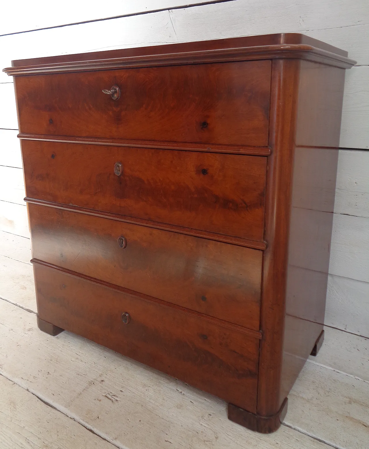 Biedermeier chest of drawers with secretaire in mahogany, 19th century 21