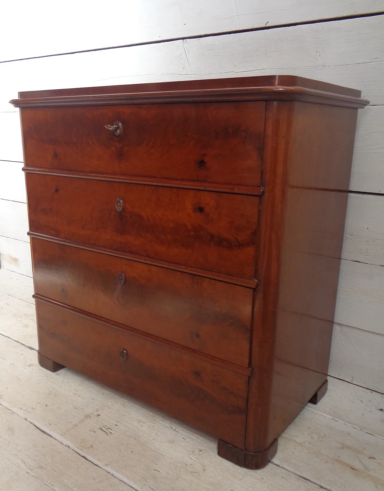 Biedermeier chest of drawers with secretaire in mahogany, 19th century 23