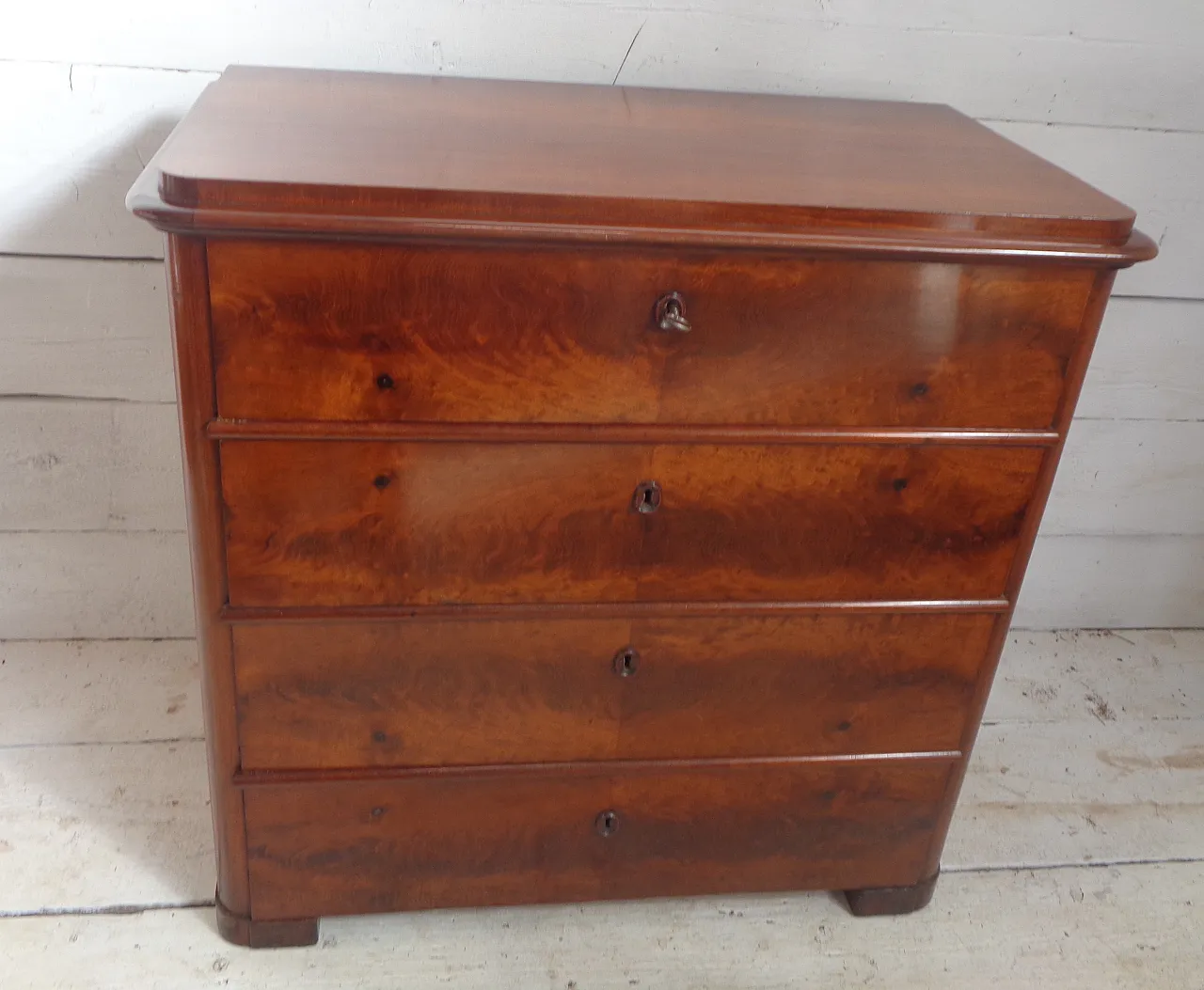 Biedermeier chest of drawers with secretaire in mahogany, 19th century 25