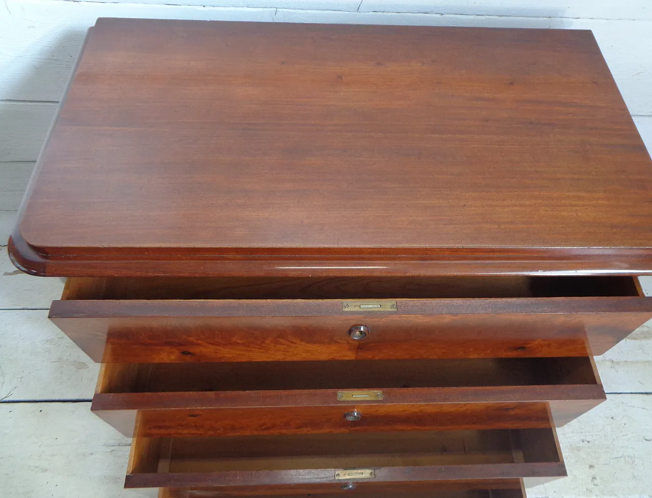 Biedermeier chest of drawers with secretaire in mahogany, 19th century 29