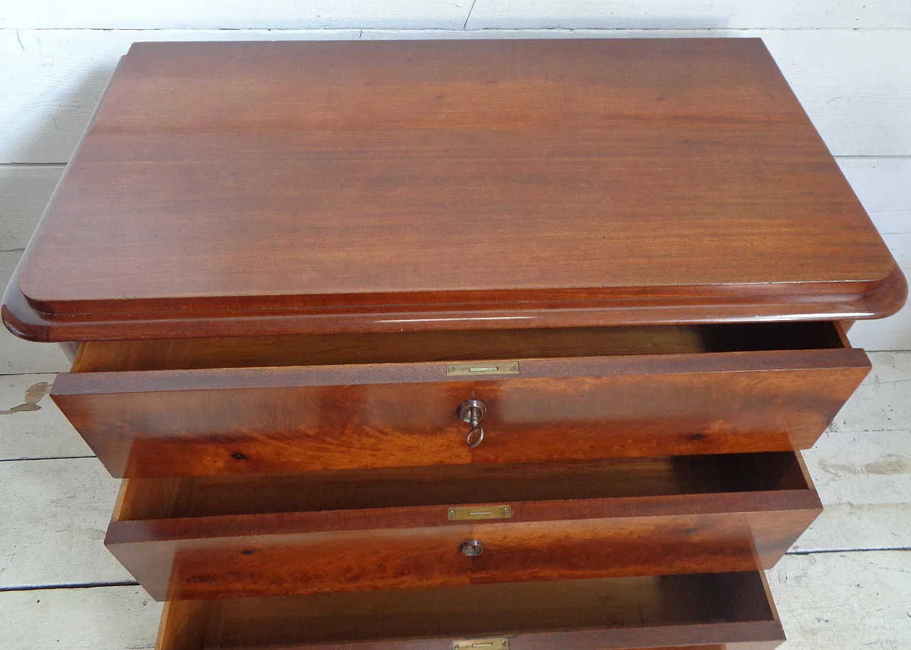 Biedermeier chest of drawers with secretaire in mahogany, 19th century 30