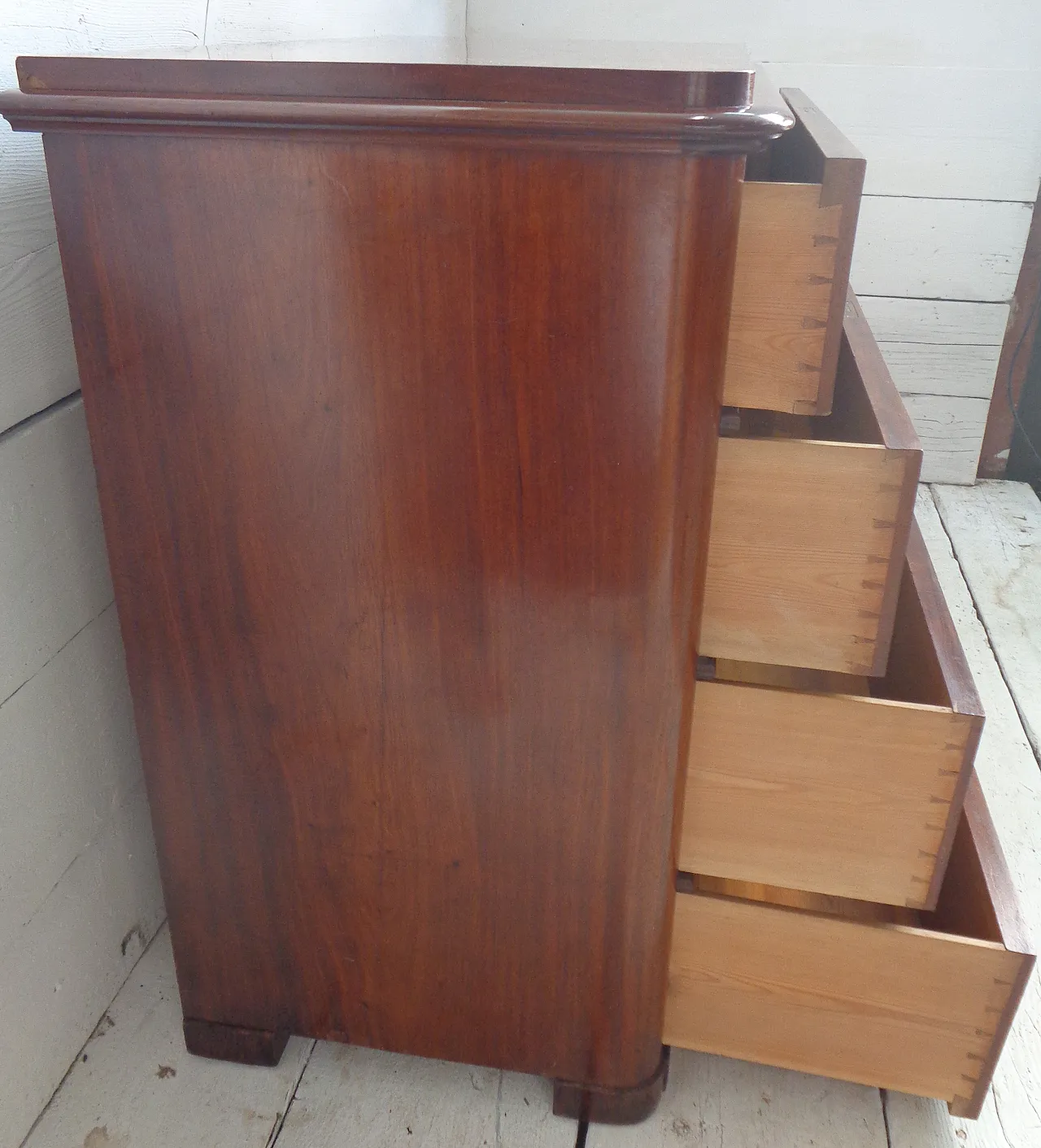 Biedermeier chest of drawers with secretaire in mahogany, 19th century 32