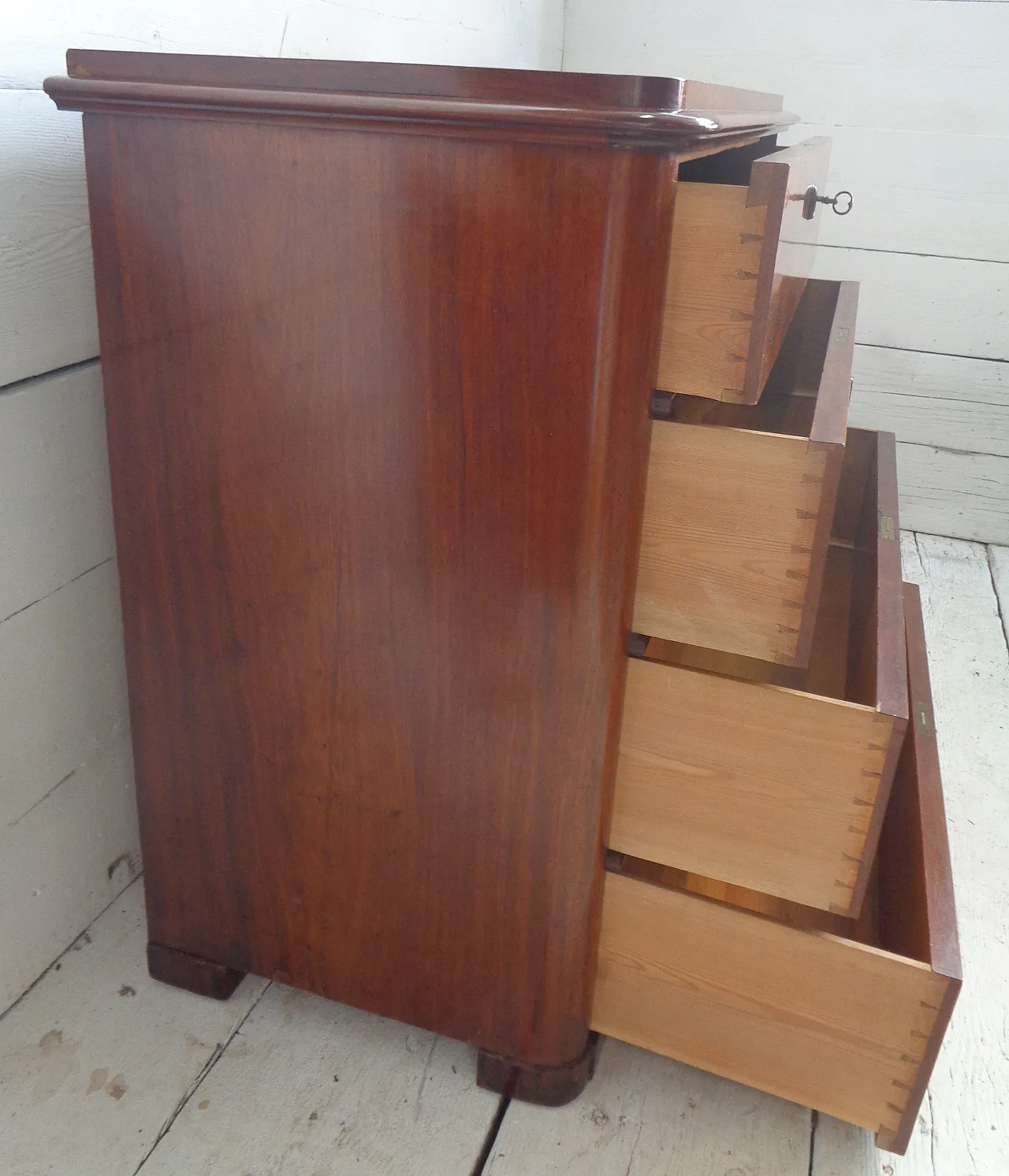 Biedermeier chest of drawers with secretaire in mahogany, 19th century 33