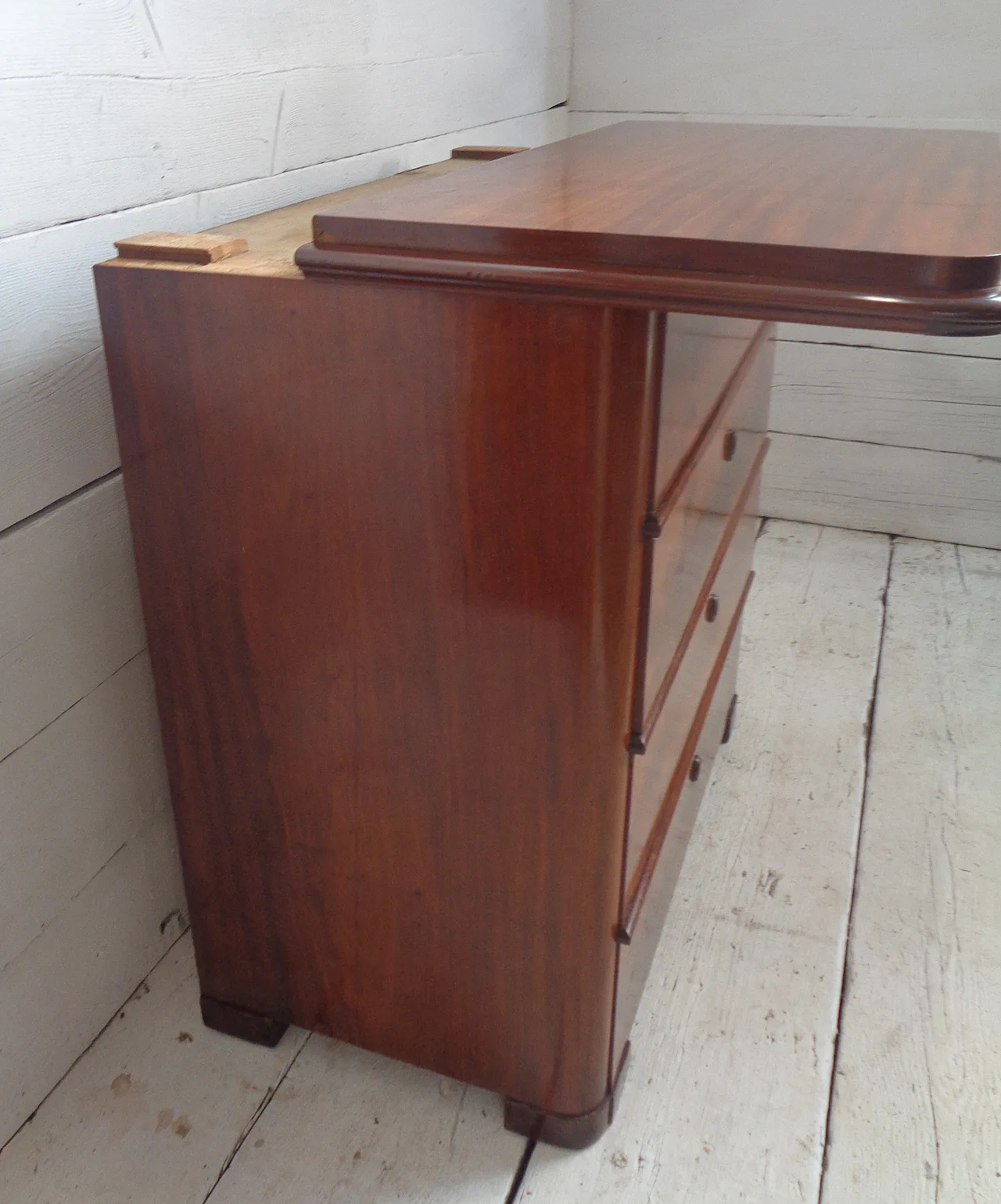 Biedermeier chest of drawers with secretaire in mahogany, 19th century 36