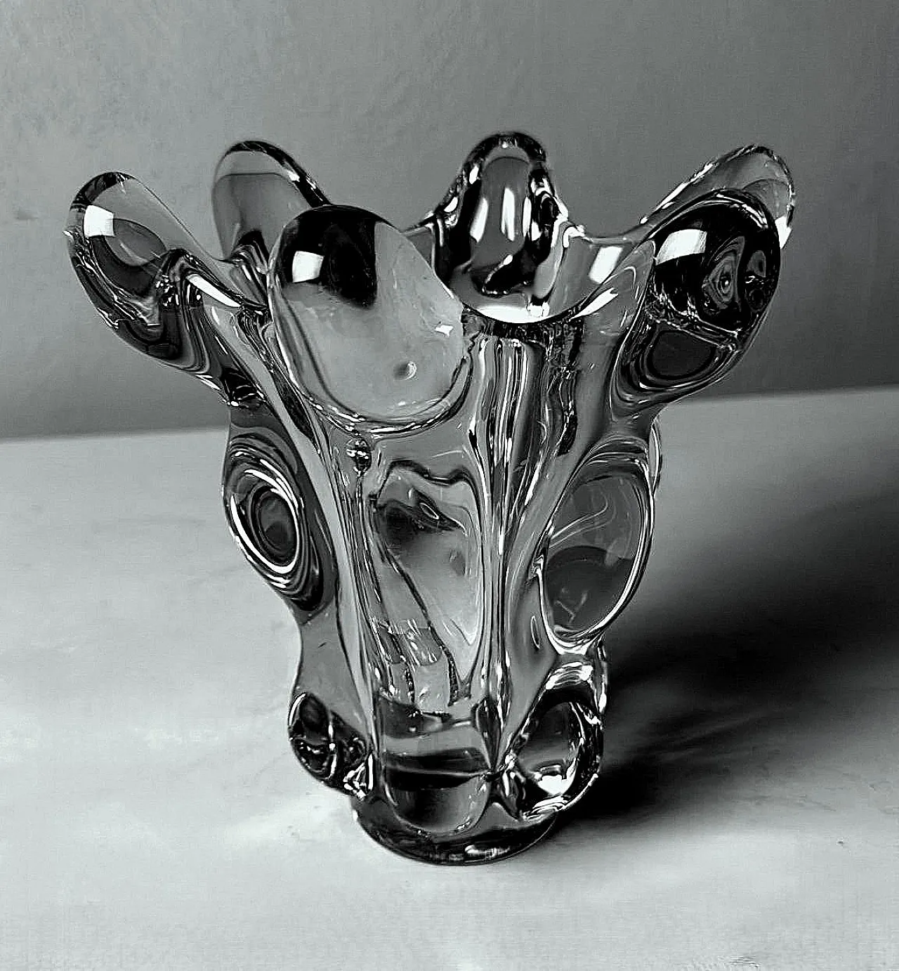 Art Deco lead crystal vase from Vannes-Le-Châtel, 1960s 2