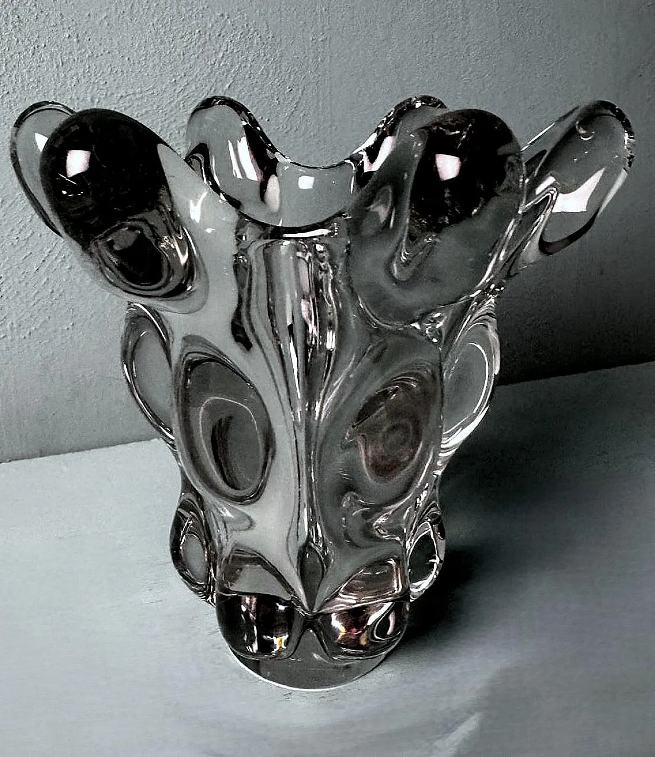 Art Deco lead crystal vase from Vannes-Le-Châtel, 1960s 4