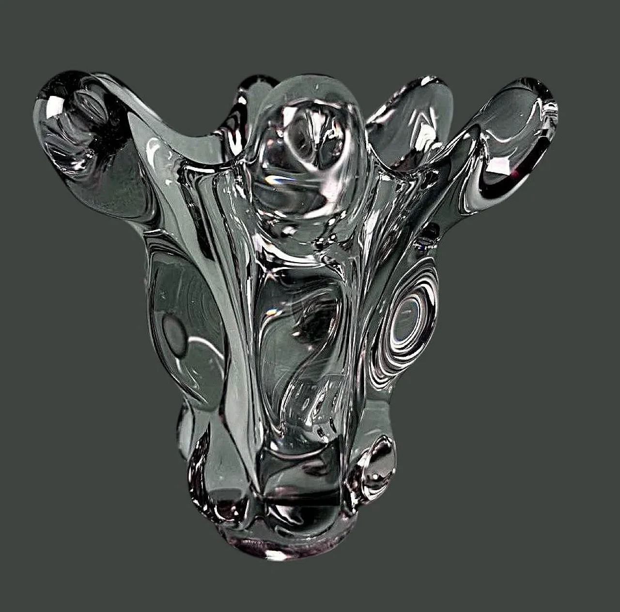 Art Deco lead crystal vase from Vannes-Le-Châtel, 1960s 5