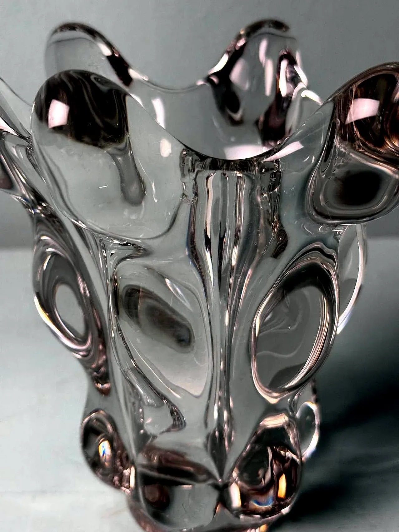 Art Deco lead crystal vase from Vannes-Le-Châtel, 1960s 7