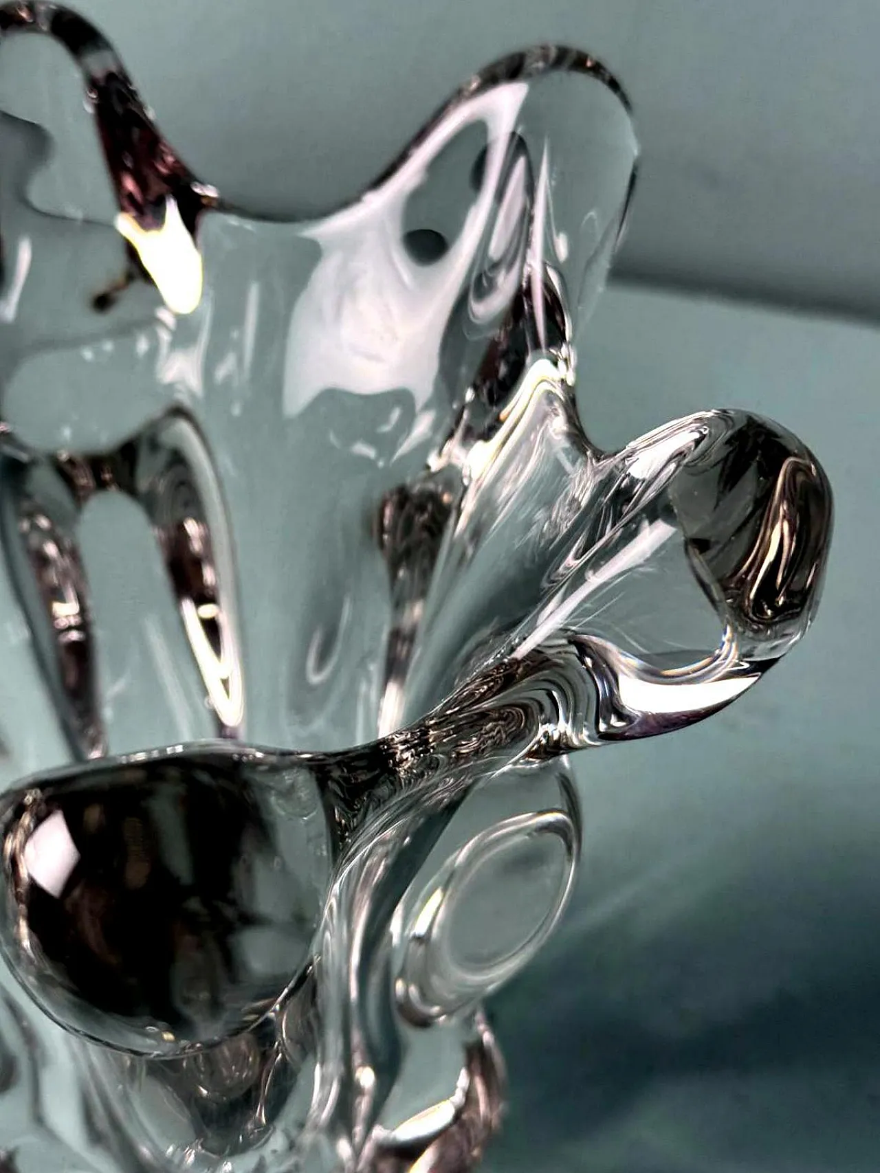 Art Deco lead crystal vase from Vannes-Le-Châtel, 1960s 8