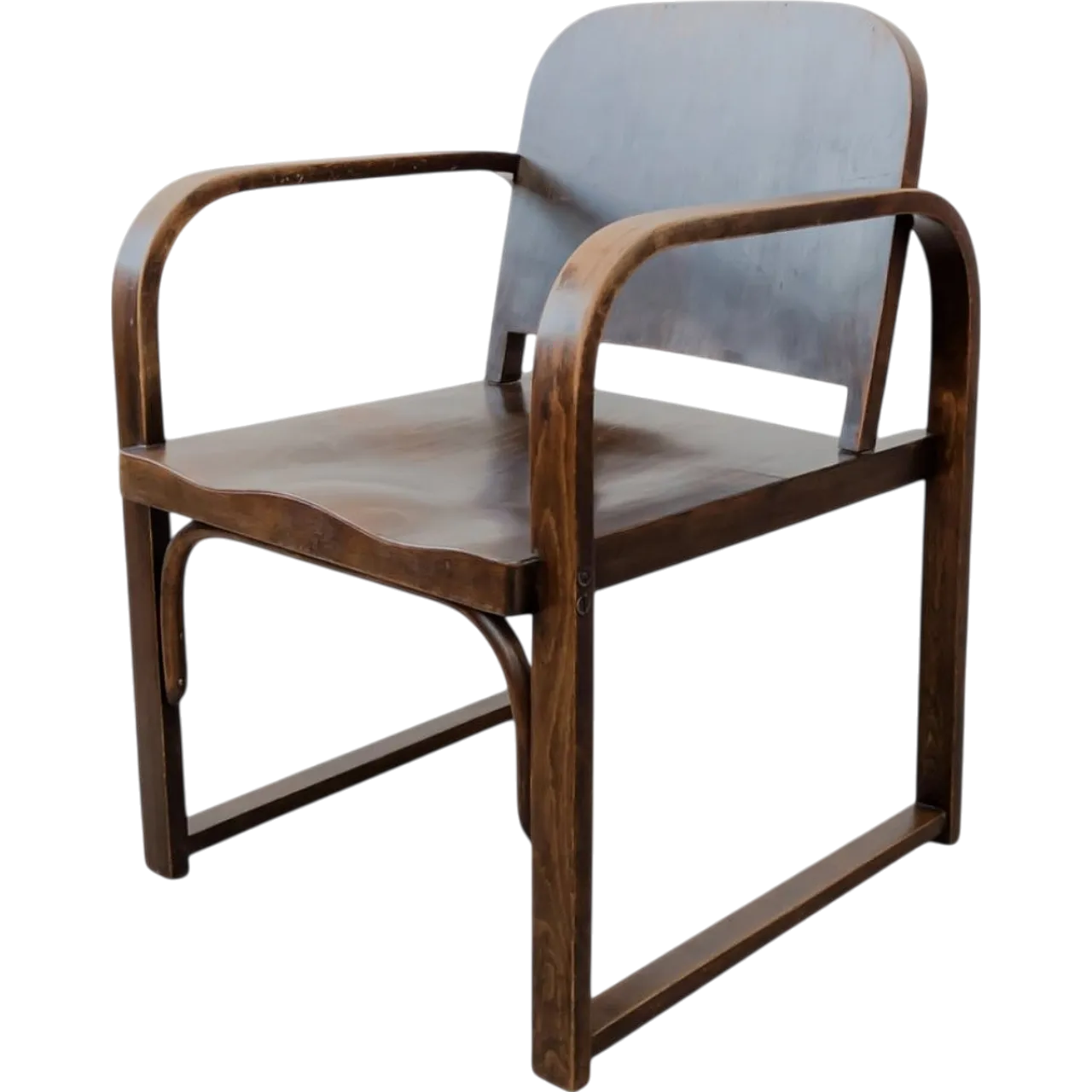 Poltrona A745 F in legno curvato di Michael Thonet per Tatra, anni '30 10