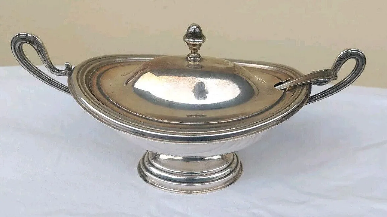 Silver shuttle sauce boat, 20th century 2