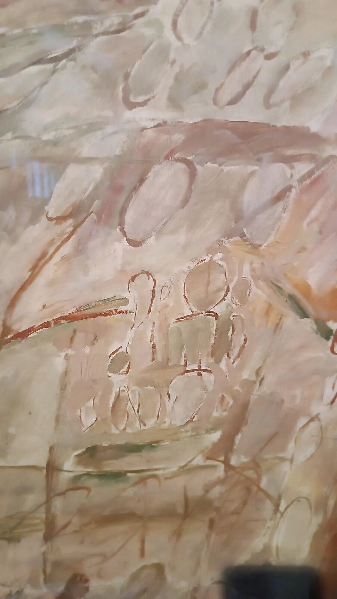 Painting by Lando Landini, mixed media on paper, late 20th century 4