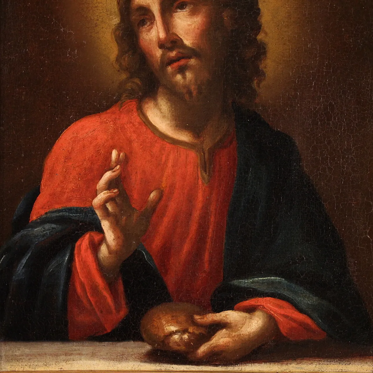 Religious painting Christ blesses the bread, 18th century 6