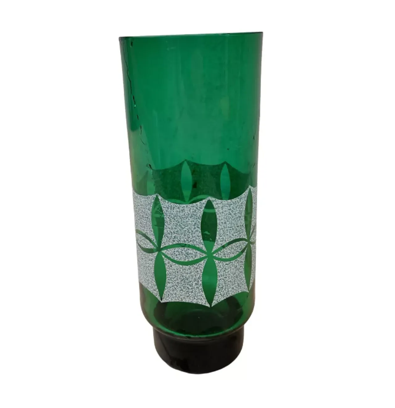 Green glass vase, 1960s 2