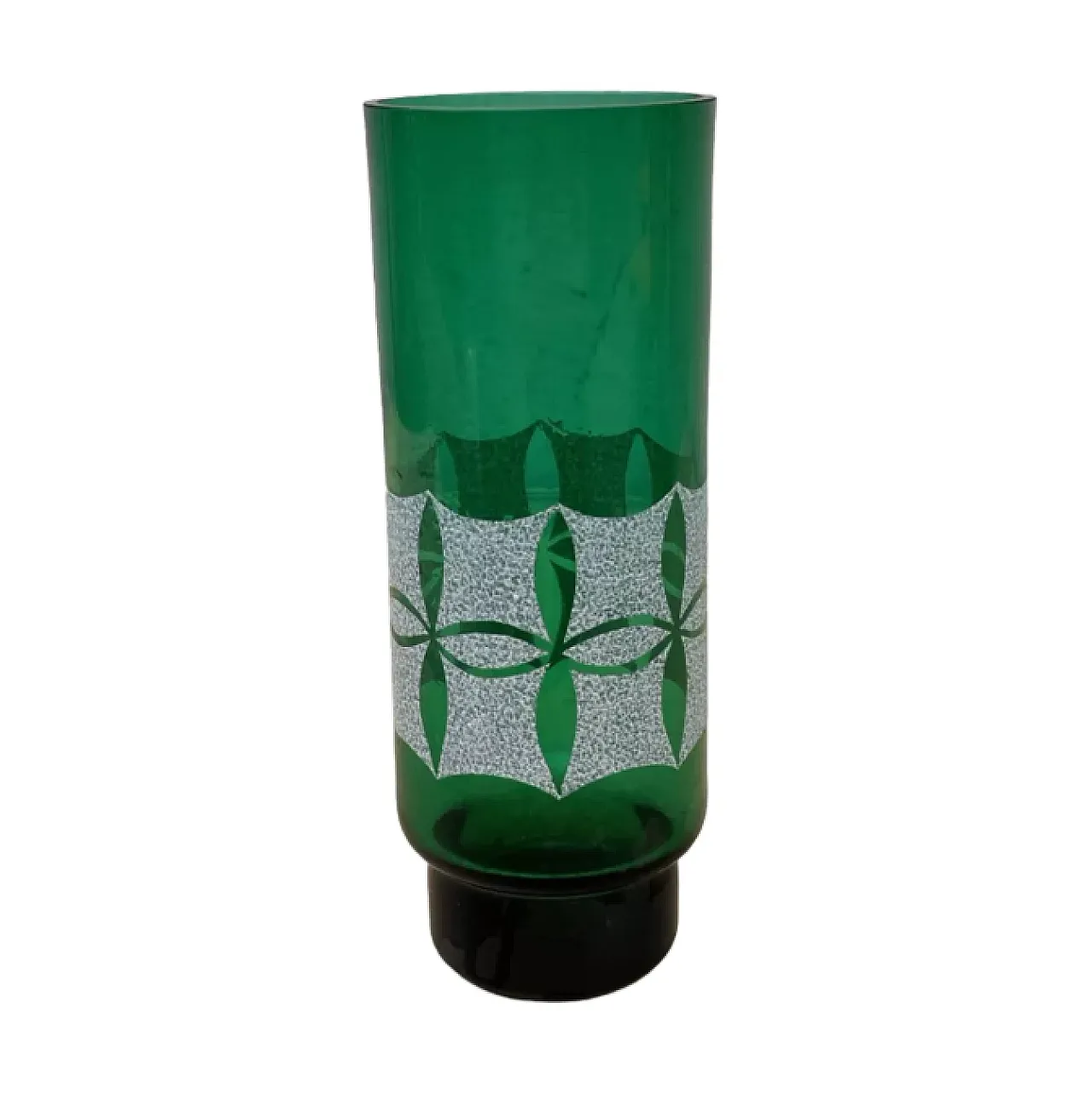 Green glass vase, 1960s 5