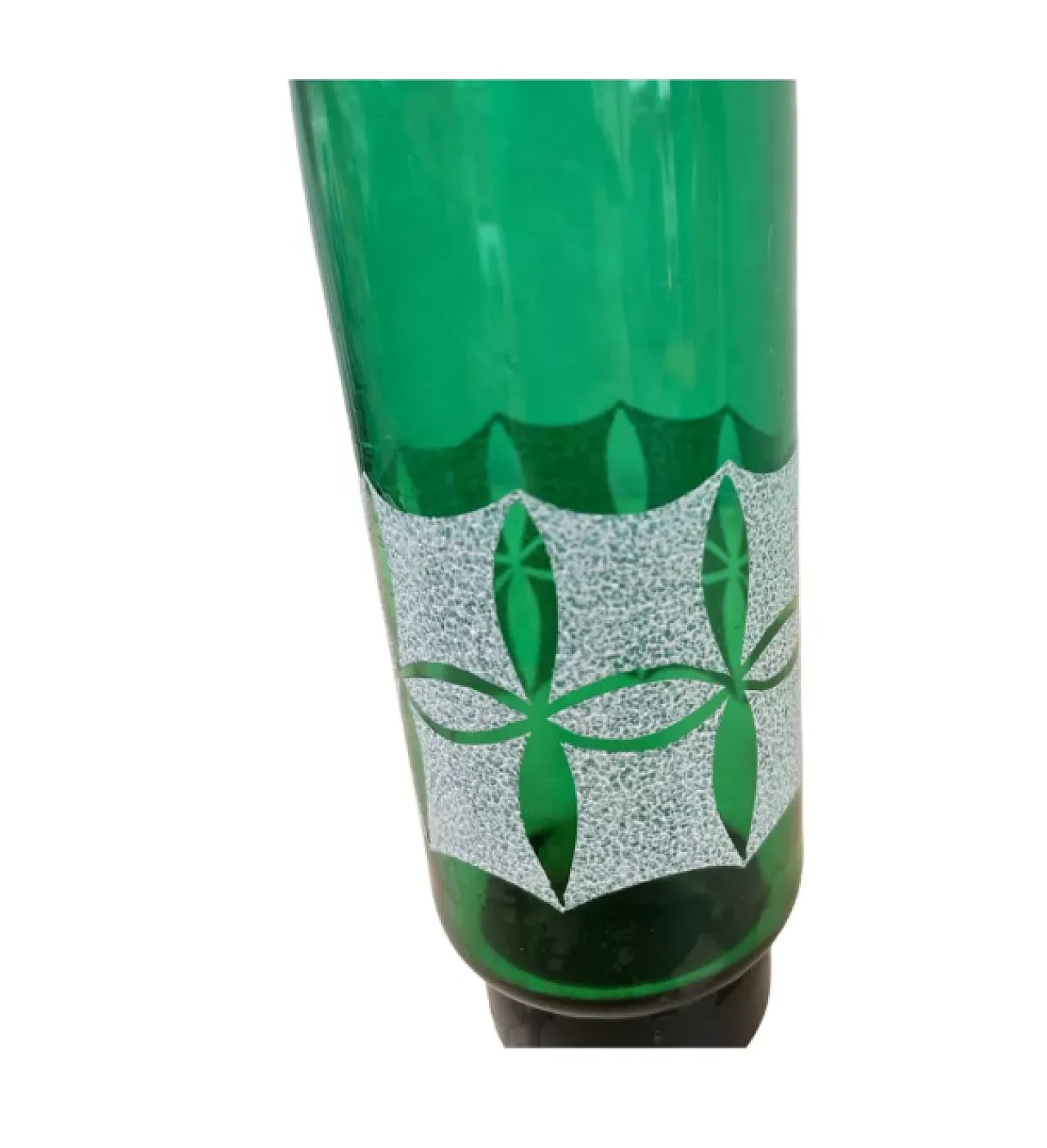 Green glass vase, 1960s 6