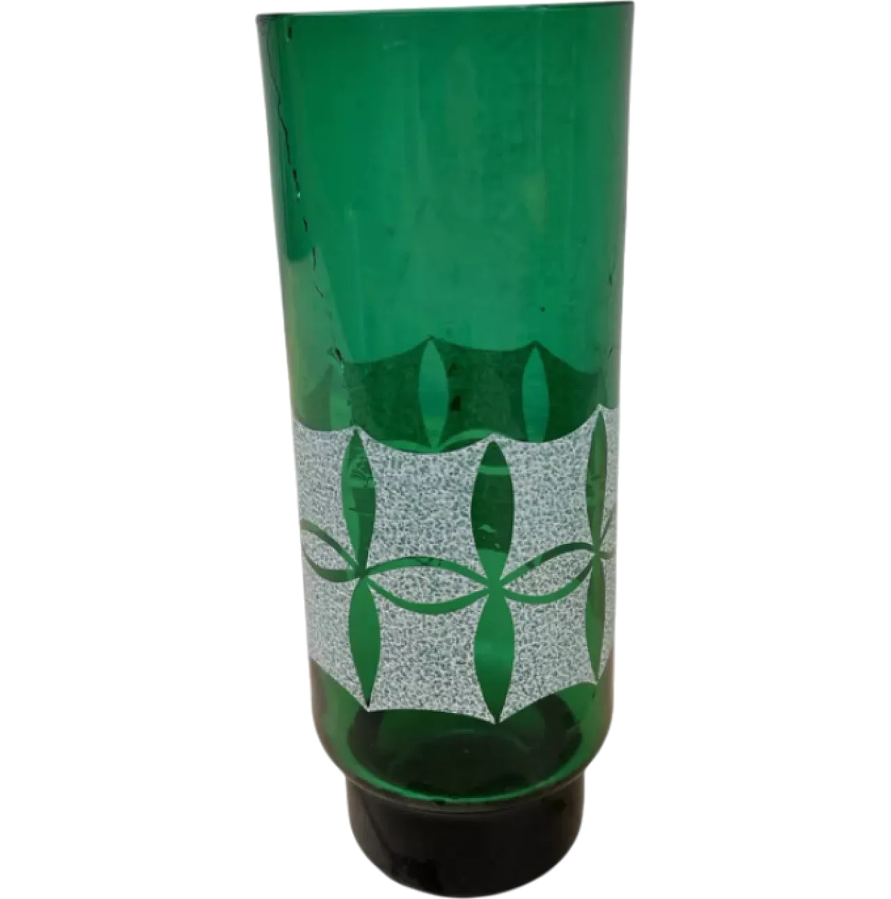 Green glass vase, 1960s 7