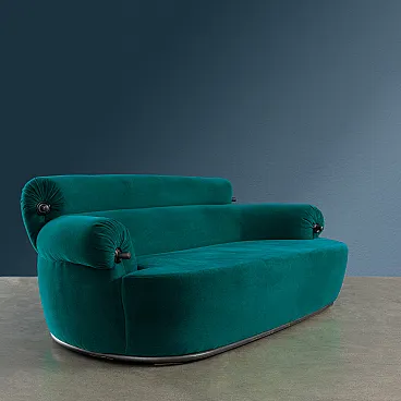 P20B Toro sofa by Luigi  Caccia Dominioni for Azucena in green, 1980s